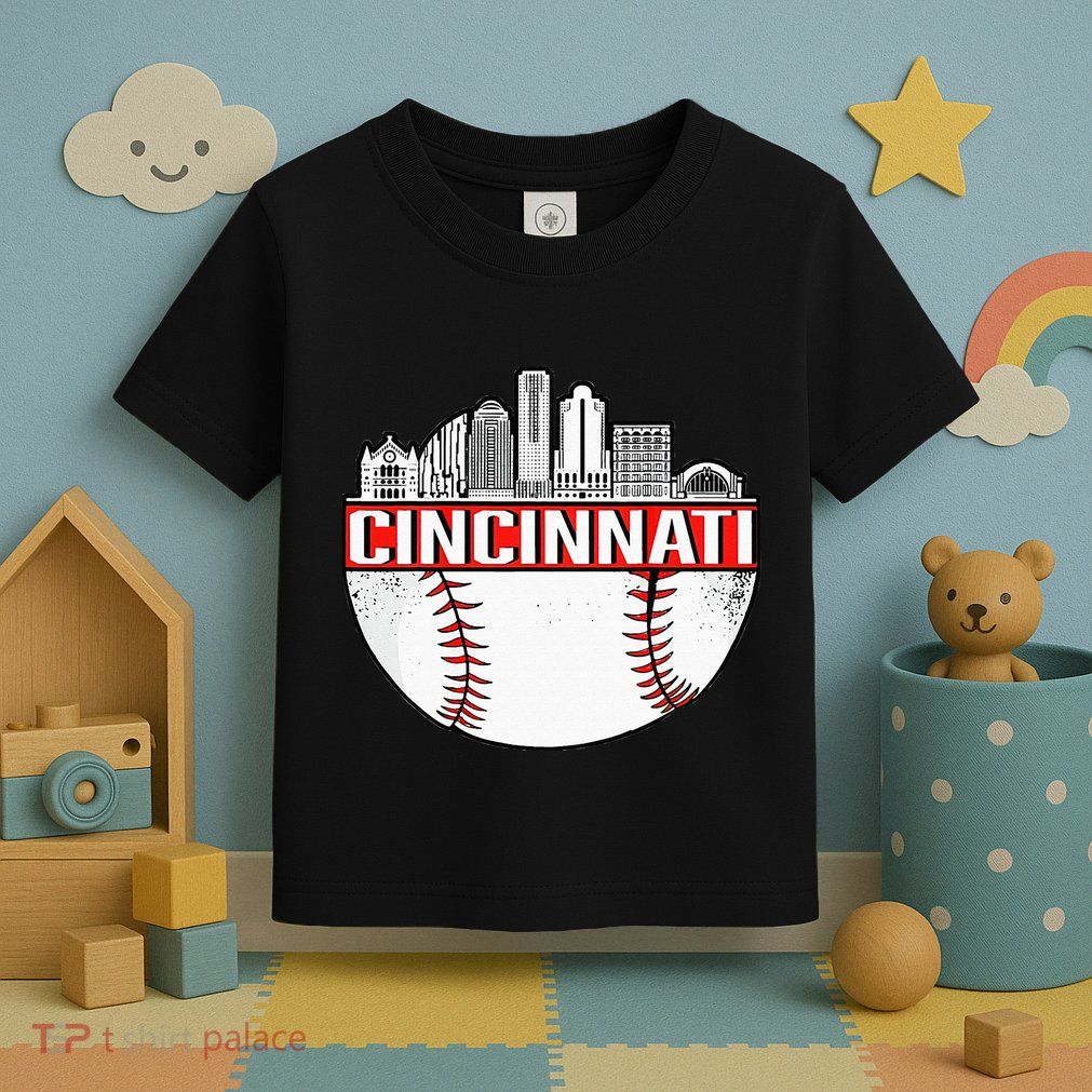 Cincinnati Vintage Baseball Tee Distressed Gameday Retro Toddler T-Shirt
