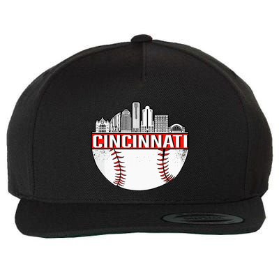 Cincinnati Vintage Baseball Tee Distressed Gameday Retro Wool Snapback Cap