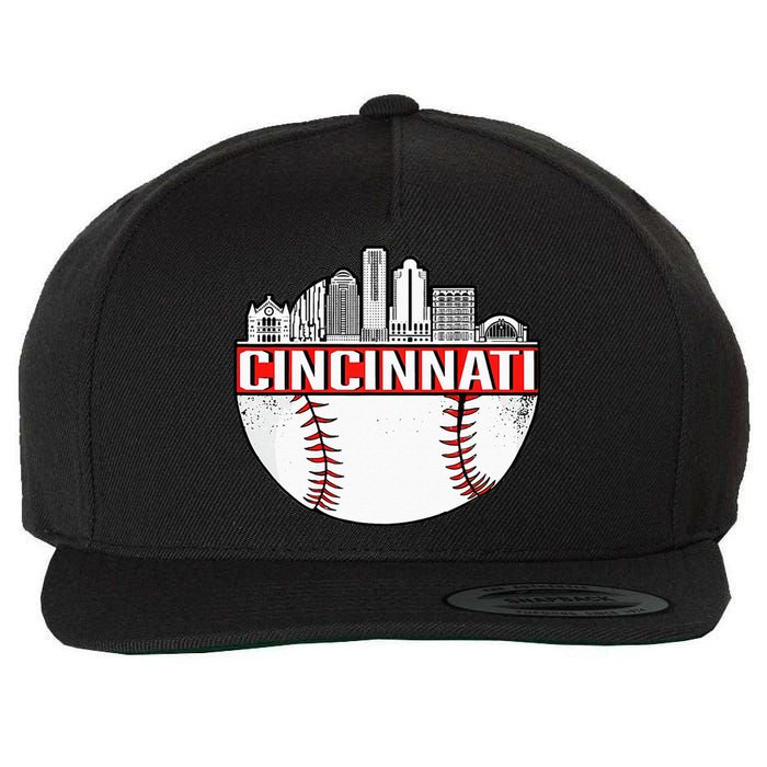 Cincinnati Vintage Baseball Tee Distressed Gameday Retro Wool Snapback Cap