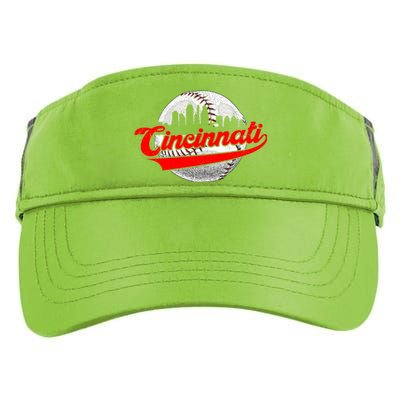 Cincinnati Vintage Baseball Lover Retro Game Day Dad Mom Gift Adult Drive Performance Visor