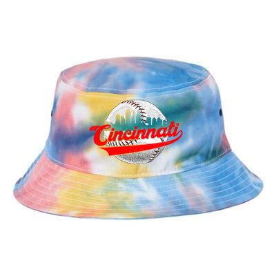 Cincinnati Vintage Baseball Lover Retro Game Day Dad Mom Gift Tie Dye Newport Bucket Hat