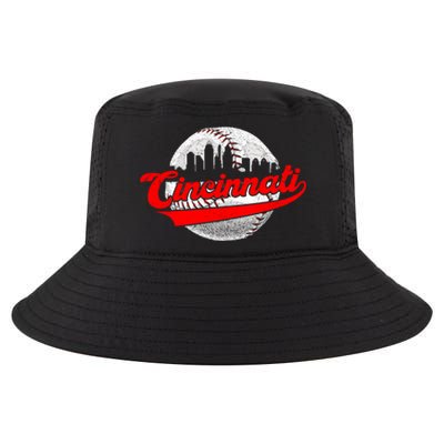 Cincinnati Vintage Baseball Lover Retro Game Day Dad Mom Gift Cool Comfort Performance Bucket Hat