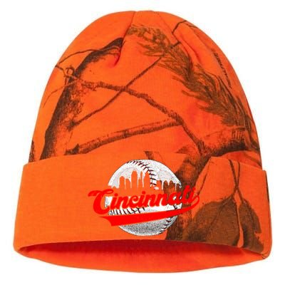 Cincinnati Vintage Baseball Lover Retro Game Day Dad Mom Gift Kati Licensed 12" Camo Beanie