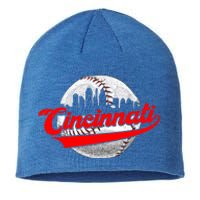 Cincinnati Vintage Baseball Lover Retro Game Day Dad Mom Gift Sustainable Beanie