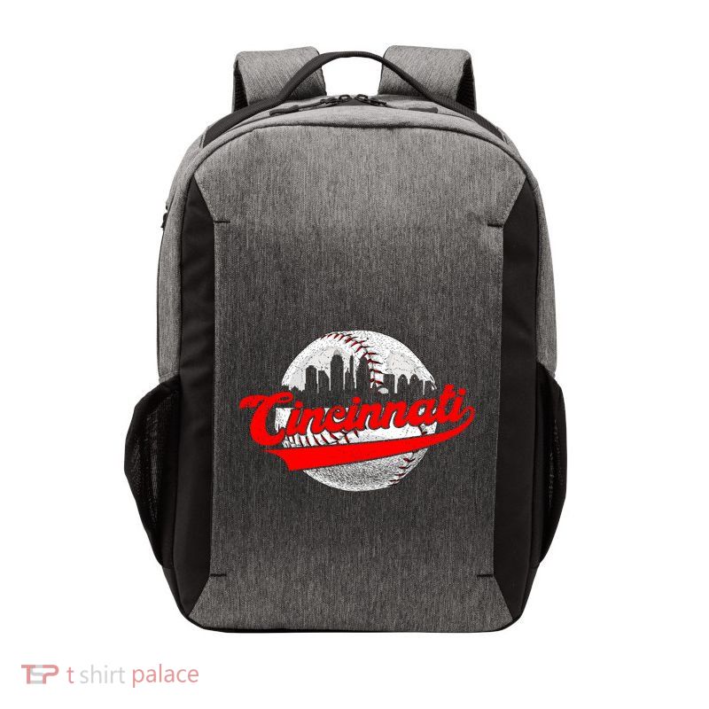 Cincinnati Vintage Baseball Lover Retro Game Day Dad Mom Gift Vector Backpack