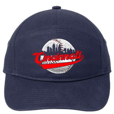 Cincinnati Vintage Baseball Lover Retro Game Day Dad Mom Gift 7-Panel Snapback Hat