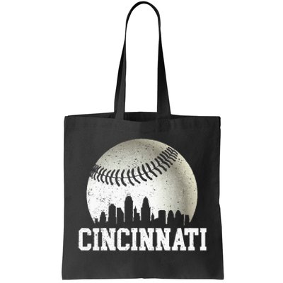 Cincinnati Vintage Baseball Distressed Tote Bag