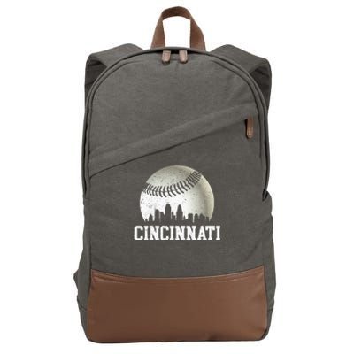 Cincinnati Vintage Baseball Distressed Cotton Canvas Backpack