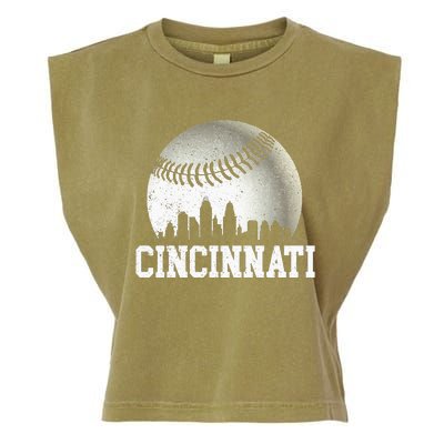 Cincinnati Vintage Baseball Distressed Garment-Dyed Women's Muscle Tee