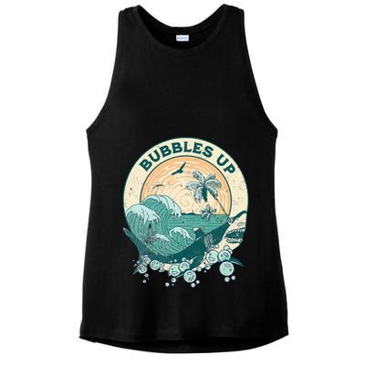 Cool Vintage Bubbles Up Shark Ladies PosiCharge Tri-Blend Wicking Tank