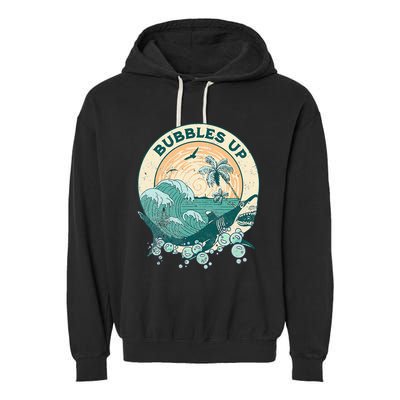 Cool Vintage Bubbles Up Shark Garment-Dyed Fleece Hoodie