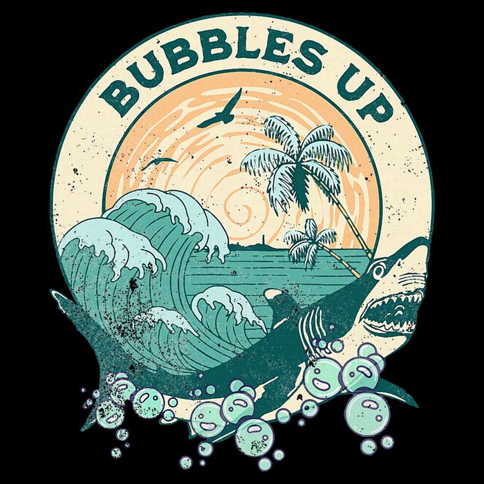 Cool Vintage Bubbles Up Shark Sweatshirt