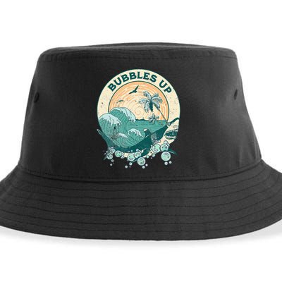 Cool Vintage Bubbles Up Shark Sustainable Bucket Hat