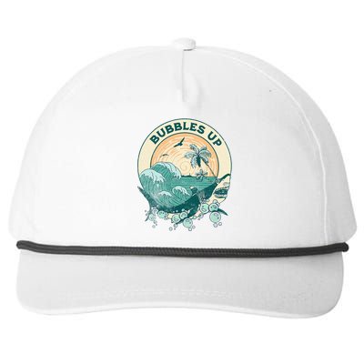 Cool Vintage Bubbles Up Shark Snapback Five-Panel Rope Hat