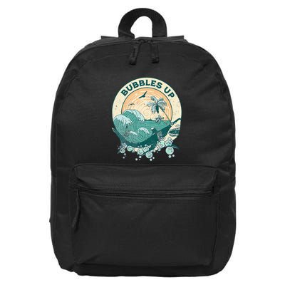 Cool Vintage Bubbles Up Shark 16 in Basic Backpack