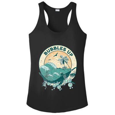 Cool Vintage Bubbles Up Shark Ladies PosiCharge Competitor Racerback Tank