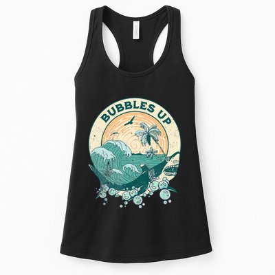 Cool Vintage Bubbles Up Shark Womens Tank Top