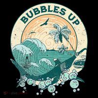 Cool Vintage Bubbles Up Shark Baby Bodysuit