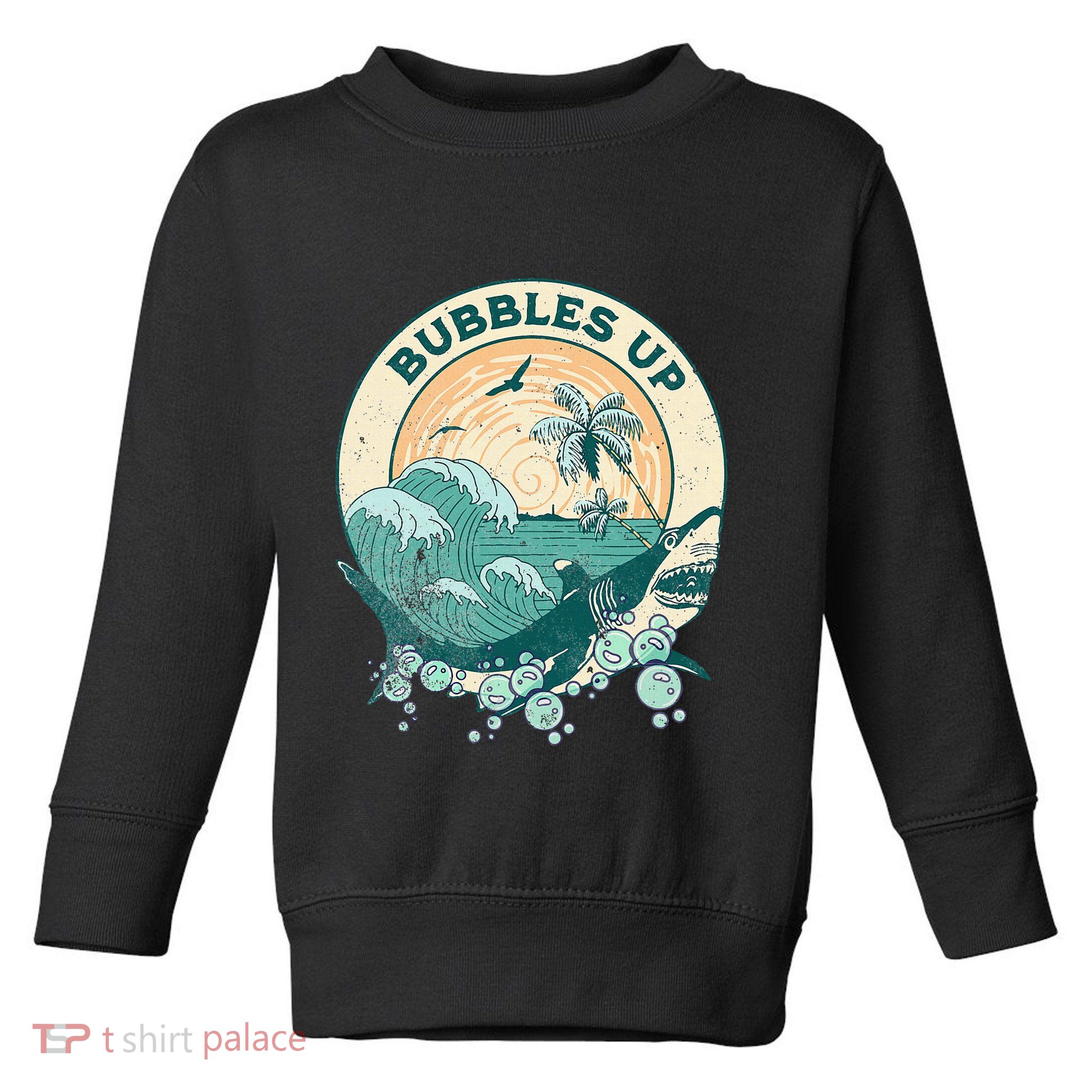 Cool Vintage Bubbles Up Shark Toddler Sweatshirt