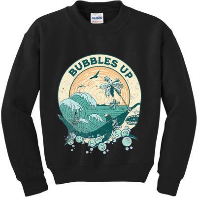 Cool Vintage Bubbles Up Shark Kids Sweatshirt