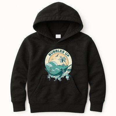 Cool Vintage Bubbles Up Shark Kids Hoodie