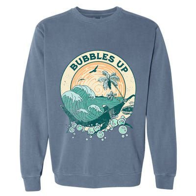 Cool Vintage Bubbles Up Shark Garment-Dyed Sweatshirt