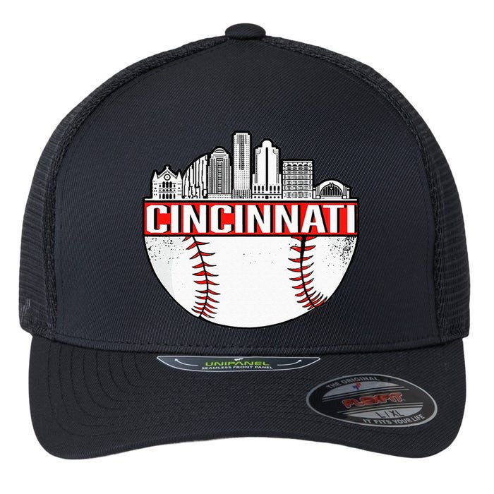 Cincinnati Vintage Baseball Distressed Gameday Retro Flexfit Unipanel Trucker Cap