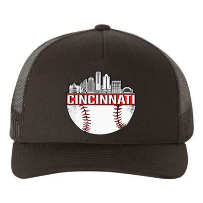 Cincinnati Vintage Baseball Distressed Gameday Retro Yupoong Adult 5-Panel Trucker Hat