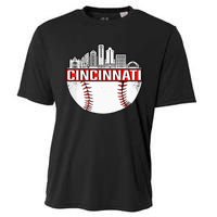 Cincinnati Vintage Baseball Distressed Gameday Retro Cooling Performance Crew T-Shirt