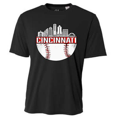 Cincinnati Vintage Baseball Distressed Gameday Retro Cooling Performance Crew T-Shirt