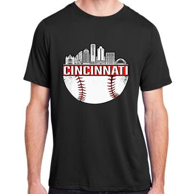 Cincinnati Vintage Baseball Distressed Gameday Retro Adult ChromaSoft Performance T-Shirt