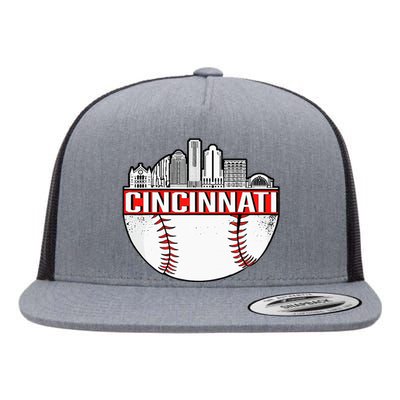 Cincinnati Vintage Baseball Distressed Gameday Retro Flat Bill Trucker Hat