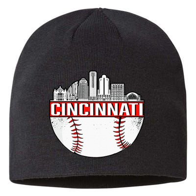 Cincinnati Vintage Baseball Distressed Gameday Retro Sustainable Beanie