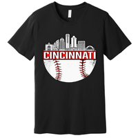 Cincinnati Vintage Baseball Distressed Gameday Retro Premium T-Shirt