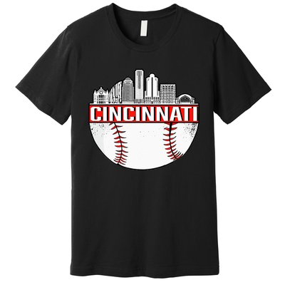 Cincinnati Vintage Baseball Distressed Gameday Retro Premium T-Shirt