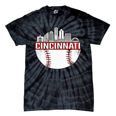 Cincinnati Vintage Baseball Distressed Gameday Retro Tie-Dye T-Shirt