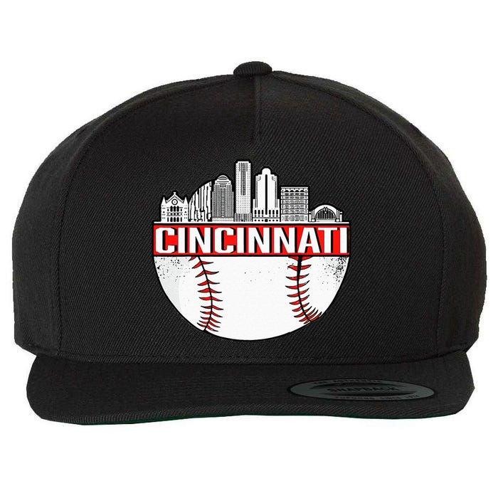 Cincinnati Vintage Baseball Distressed Gameday Retro Wool Snapback Cap