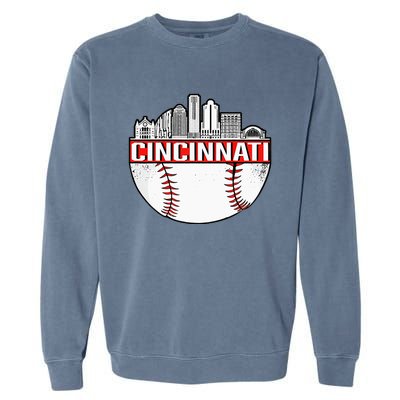 Cincinnati Vintage Baseball Distressed Gameday Retro Garment-Dyed Sweatshirt