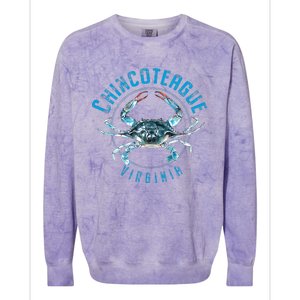 Chincoteague Virginia Blue Crab Design Colorblast Crewneck Sweatshirt