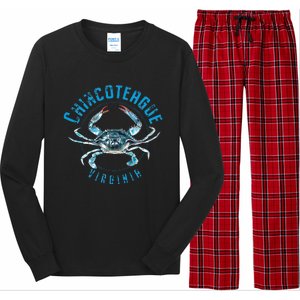 Chincoteague Virginia Blue Crab Design Long Sleeve Pajama Set