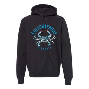 Chincoteague Virginia Blue Crab Design Premium Hoodie