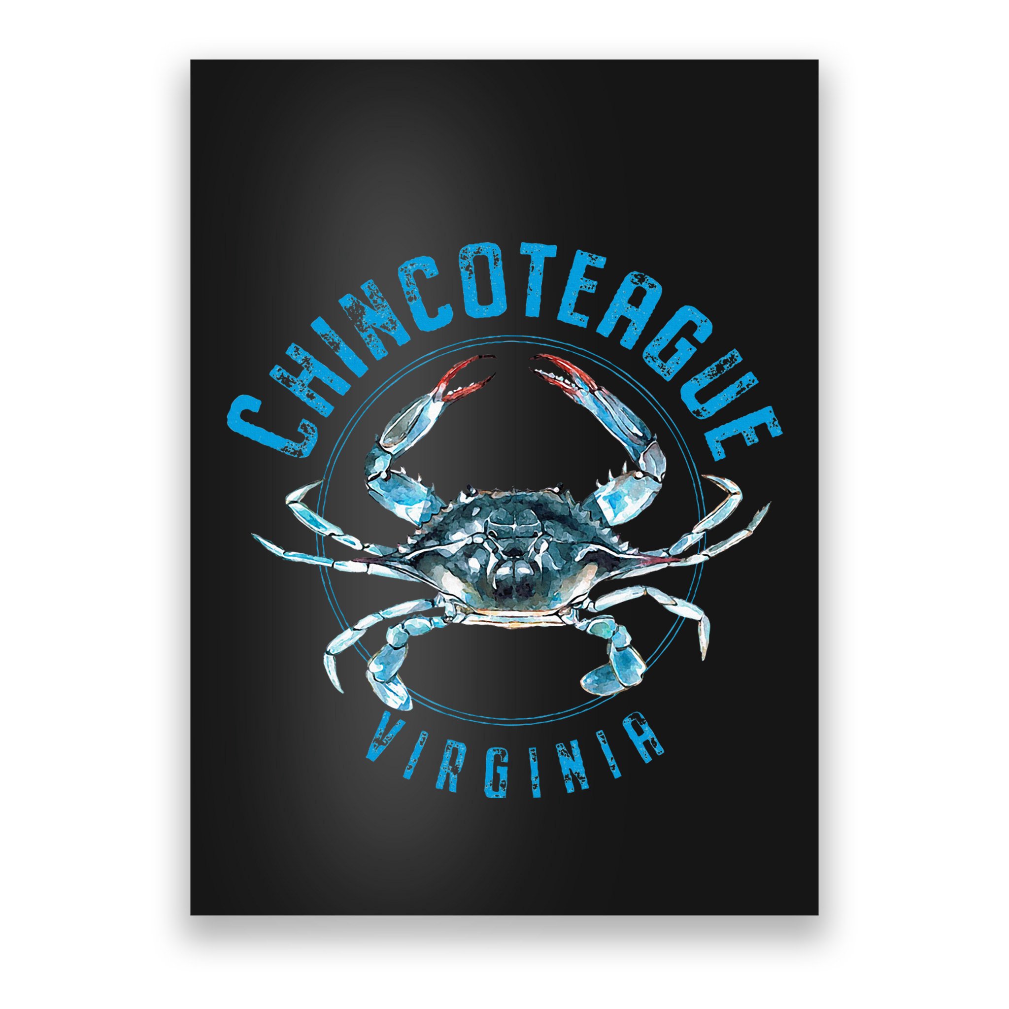 Chincoteague Virginia Blue Crab Design Poster