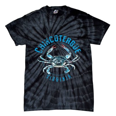 Chincoteague Virginia Blue Crab Design Tie-Dye T-Shirt