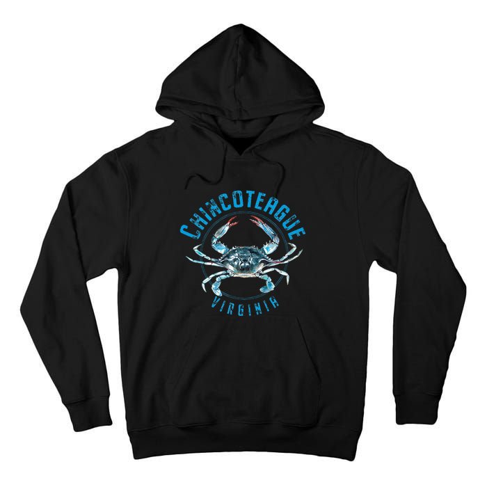 Chincoteague Virginia Blue Crab Design Tall Hoodie