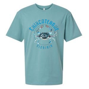 Chincoteague Virginia Blue Crab Design Sueded Cloud Jersey T-Shirt