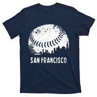 Cool Vintage Baseball San Francisco City Skyline Building SF T-Shirt