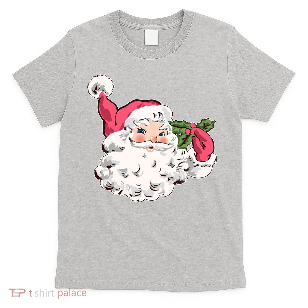 Cute Vintage Christmas Santa Claus Face T-Shirt