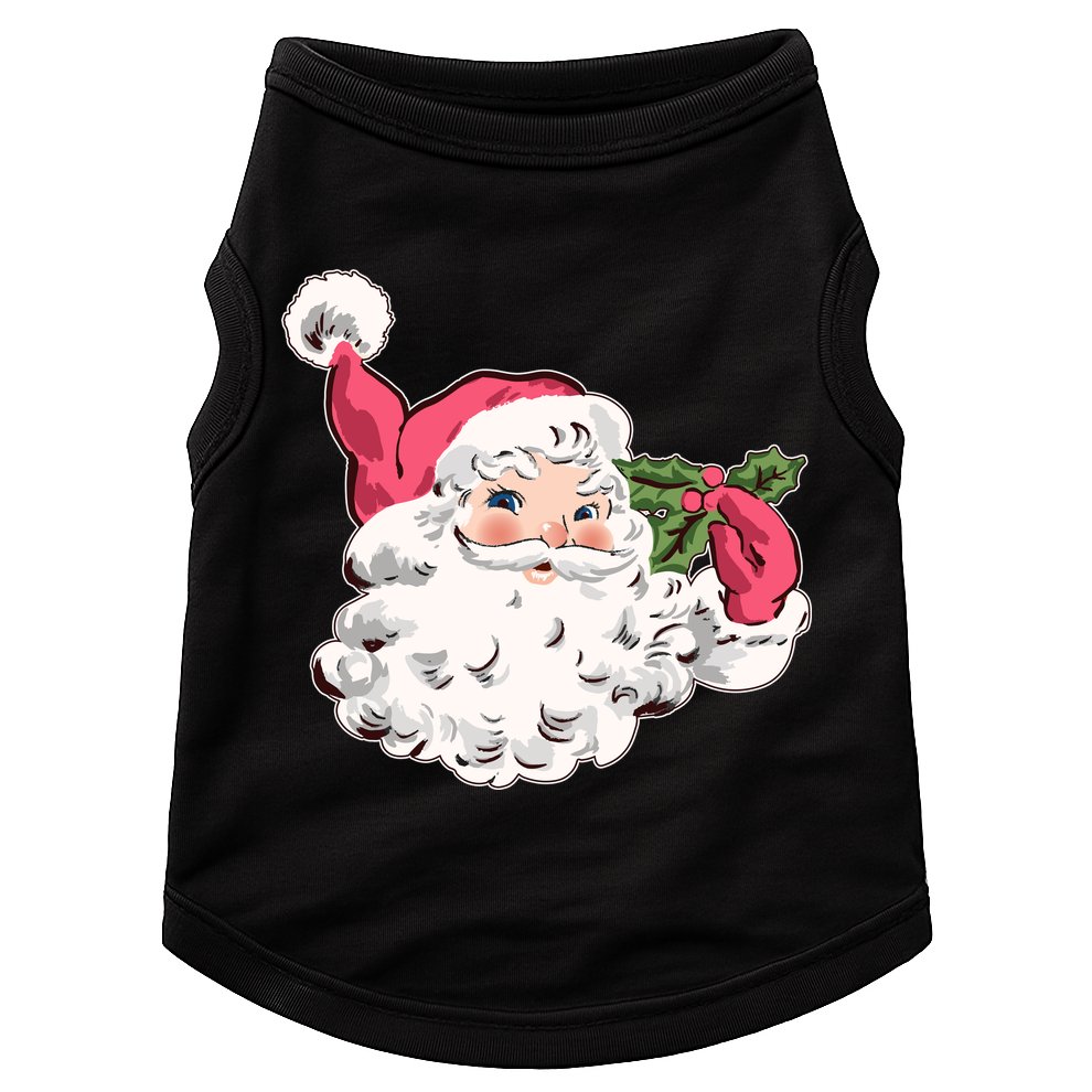 Cute Vintage Christmas Santa Claus Face Doggie Tank