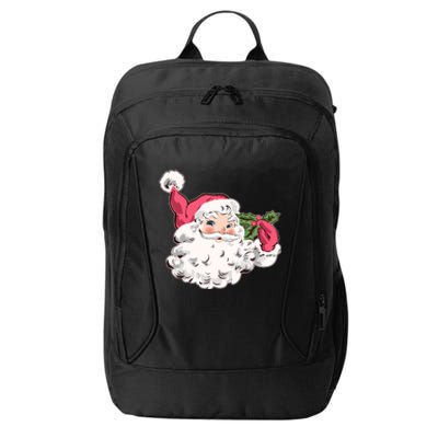 Cute Vintage Christmas Santa Claus Face City Backpack