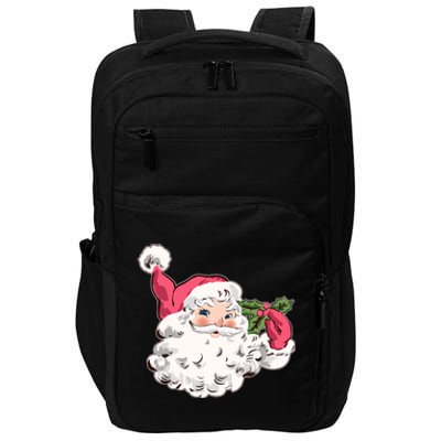 Cute Vintage Christmas Santa Claus Face Impact Tech Backpack